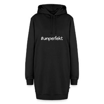 Unperfekt Glücklich Statement Geschenk - Hoodie-Kleid - Schwarz - Vorne - AI Model Female 172 light (172cm)