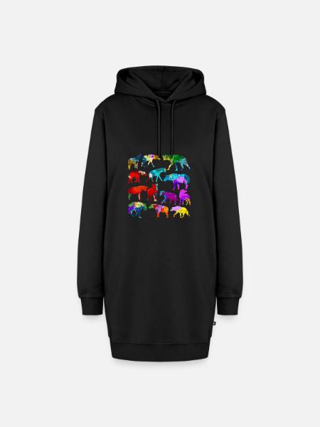 Hyäne Afrika Savanne - Hoodie-Kleid - Schwarz