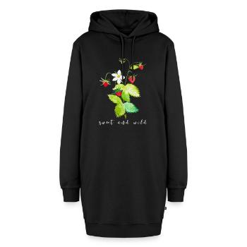 Walderdbeere süß und wild - Hoodie-Kleid - Schwarz - Vorne - AI Model Female 172 light (172cm)