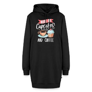 Cupcakes Geschenkidee - Hoodie-Kleid - Schwarz - Vorne - AI Model Female 172 light (172cm)