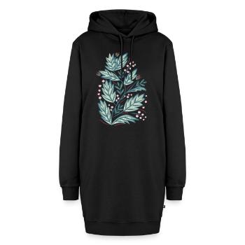 Frühling Floral - Hoodie-Kleid - Schwarz - Vorne - AI Model Female 172 light (172cm)