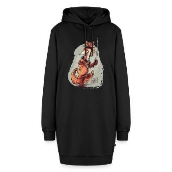 Katana Fox - Hoodie-Kleid - Schwarz - Vorne - AI Model Female 172 light (172cm)