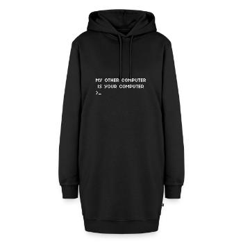 Mein anderer Computer ist Ihr Computer Hacking - Hoodie-Kleid - Schwarz - Vorne - AI Model Female 172 light (172cm)