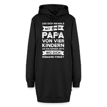 Papa 4 Kinder Papa von 4 Kindern Geschenk - Hoodie-Kleid - Schwarz - Vorne - AI Model Female 172 light (172cm)