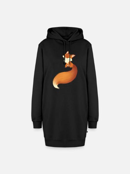 Fuchs - Hoodie-Kleid - Schwarz