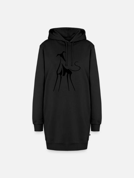Windhund - Hoodie-Kleid - Schwarz