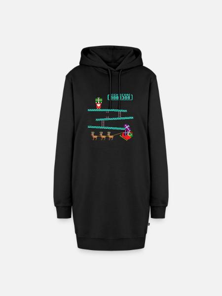 Santa Kong - Hoodie-Kleid - Schwarz