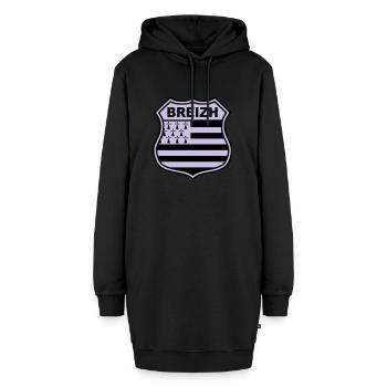 breizh Bretagne - Hoodie-Kleid - Schwarz - Vorne - AI Model Female 172 light (172cm)