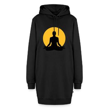 Meditation - Hoodie-Kleid - Schwarz - Vorne - AI Model Female 172 light (172cm)