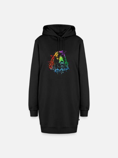 Bunter Cocker Spaniel Hund Hundeliebhaber - Hoodie-Kleid - Schwarz