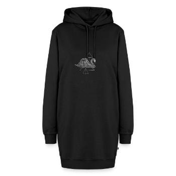 Schöner Schwan in weiß - Hoodie-Kleid - Schwarz - Vorne - AI Model Female 172 light (172cm)