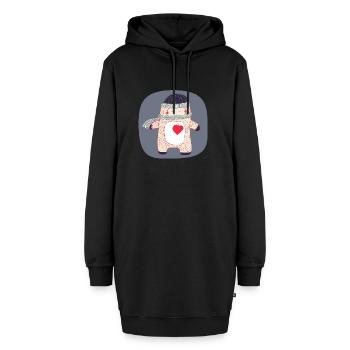 lieben - Hoodie-Kleid - Schwarz - Vorne - AI Model Female 172 light (172cm)