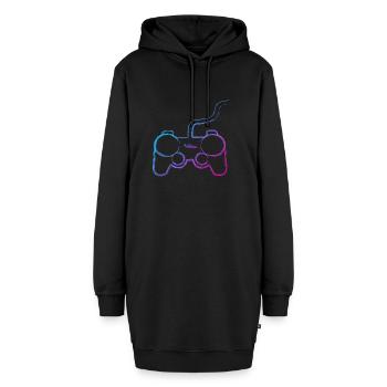 Graffiti-Controller - Hoodie-Kleid - Schwarz - Vorne - AI Model Female 172 light (172cm)