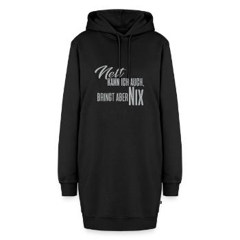 Nett Kann Ich auch - Hoodie-Kleid - Schwarz - Vorne - AI Model Female 172 light (172cm)
