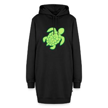 Clipart Design Meeresschildkroete - Hoodie-Kleid - Schwarz - Vorne - AI Model Female 172 light (172cm)