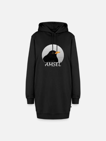 Amsel Vogel Zeichnung Ornithologe Biologe - Hoodie-Kleid - Schwarz