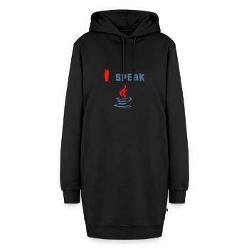 I Speak Java - Ich Spreche Java - Hoodie-Kleid - Schwarz - Vorne - AI Model Female 172 light (172cm)