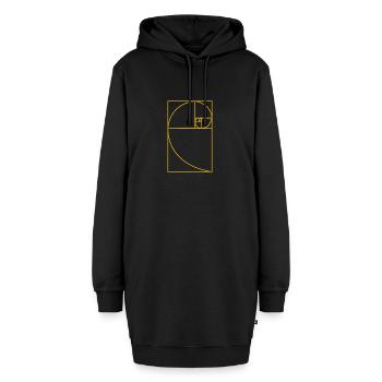 Goldener Schnitt - Hoodie-Kleid - Schwarz - Vorne - AI Model Female 172 light (172cm)