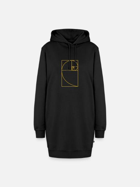 Goldener Schnitt - Hoodie-Kleid - Schwarz