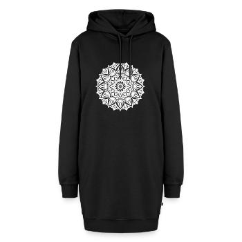 Spirituelles Mandala - Hoodie-Kleid - Schwarz - Vorne - AI Model Female 172 light (172cm)