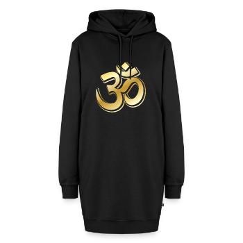 Golden OM Symbol by The Manzanita´s - Hoodie-Kleid - Schwarz - Vorne - AI Model Female 172 light (172cm)