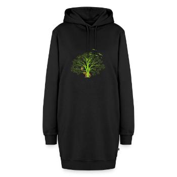 Magischer Baum - Hoodie-Kleid - Schwarz - Vorne - AI Model Female 172 light (172cm)