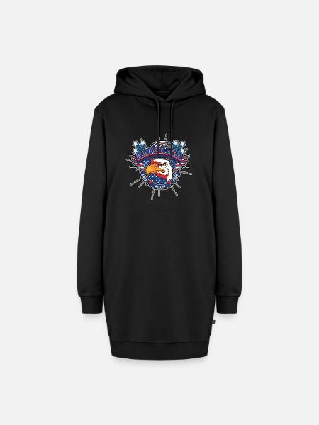 Amerika - Hoodie-Kleid - Schwarz