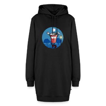 Peter Pong - Hoodie-Kleid - Schwarz - Vorne - AI Model Female 172 light (172cm)