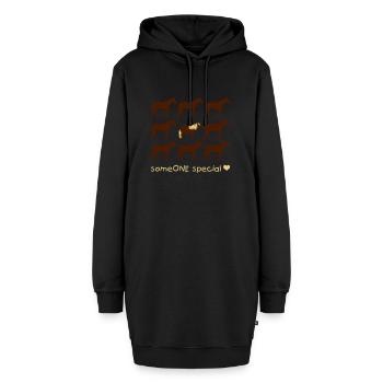 JaC's Haflinger - Hoodie-Kleid - Schwarz - Vorne - AI Model Female 172 light (172cm)