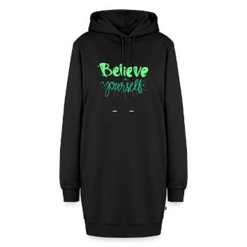 Motivation - Hoodie-Kleid - Schwarz - Vorne - AI Model Female 172 light (172cm)