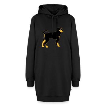 pinscher hund - Hoodie-Kleid - Schwarz - Vorne - AI Model Female 172 light (172cm)