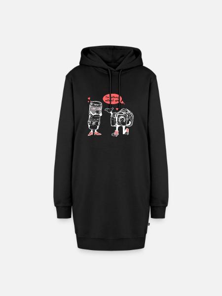 Fotograf Kamera Objektiv - Hoodie-Kleid - Schwarz