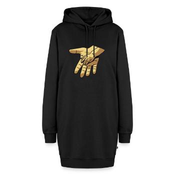 hand_in_hand - Hoodie-Kleid - Schwarz - Vorne - AI Model Female 172 light (172cm)