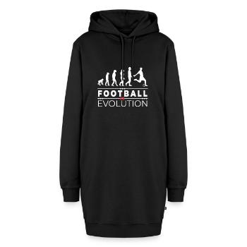 Fußball ist Evolution - Message Humor Parodie - Hoodie-Kleid - Schwarz - Vorne - AI Model Female 172 light (172cm)
