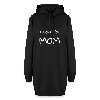 Muttertag - Hoodie-Kleid - Schwarz - Vorne - AI Model Female 172 light (172cm)