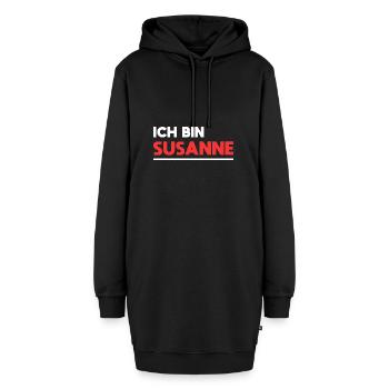 Susanne Name Spruch für stolze Susannes - Hoodie-Kleid - Schwarz - Vorne - AI Model Female 172 light (172cm)
