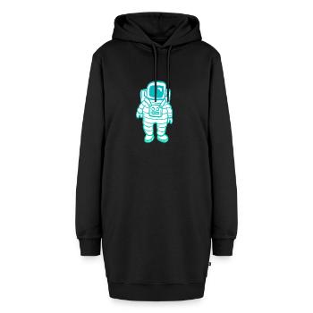 Astronaut Clipart - Hoodie-Kleid - Schwarz - Vorne - AI Model Female 172 light (172cm)