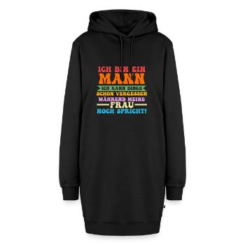 Ich Bin Ein Mann - Hoodie-Kleid - Schwarz - Vorne - AI Model Female 172 light (172cm)