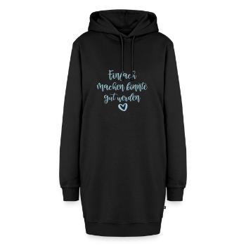 Einfach machen könnte gut werden - Hoodie-Kleid - Schwarz - Vorne - AI Model Female 172 light (172cm)