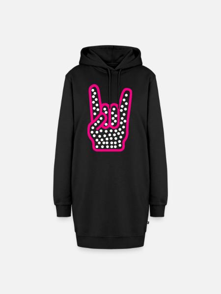 Rock and Roll Rock Music - Hoodie-Kleid - Schwarz