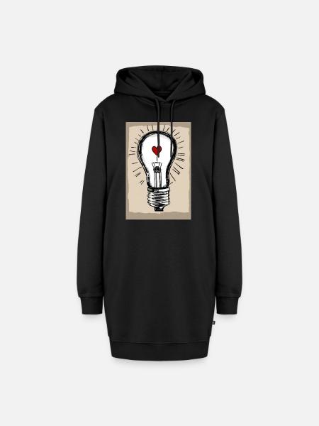 Poster "Love Lighted T-Shirt" - Hoodie-Kleid - Schwarz
