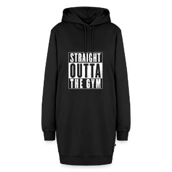 Gym - Hoodie-Kleid - Schwarz - Vorne - AI Model Female 172 light (172cm)