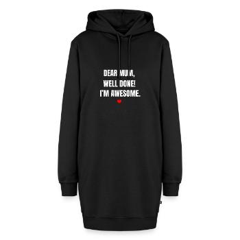 Muttertag - Hoodie-Kleid - Schwarz - Vorne - AI Model Female 172 light (172cm)