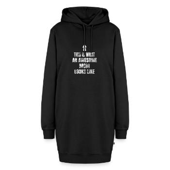 Muttertag - Hoodie-Kleid - Schwarz - Vorne - AI Model Female 172 light (172cm)