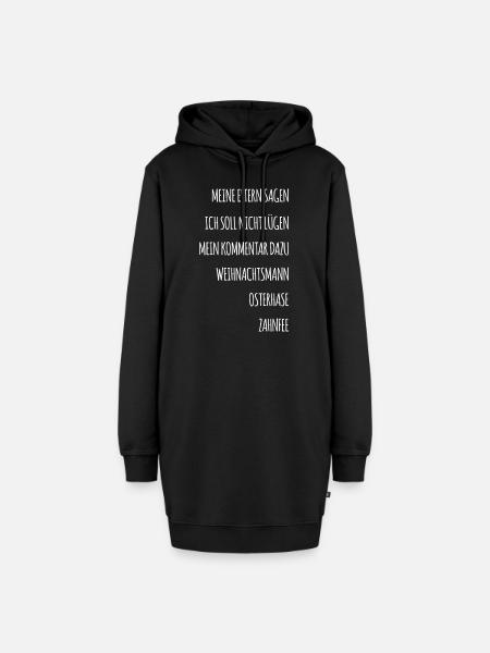 Lustiger Spruch - Hoodie-Kleid - Schwarz