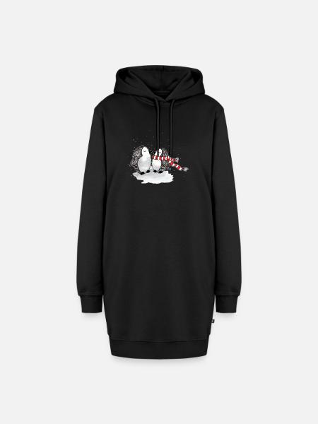 Niedliche Pinguine Winter - Hoodie-Kleid - Schwarz