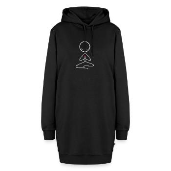 Meditation - Hoodie-Kleid - Schwarz - Vorne - AI Model Female 172 light (172cm)