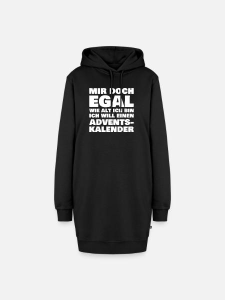 Ich will einen Adventskalender - Hoodie-Kleid - Schwarz