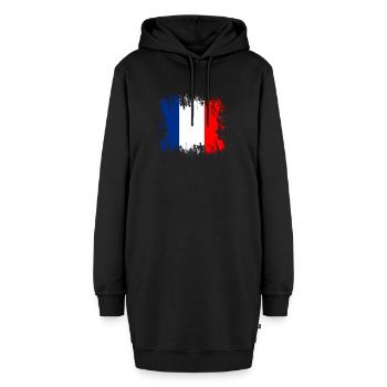Frankreich - Frankreich - Hoodie-Kleid - Schwarz - Vorne - AI Model Female 172 light (172cm)