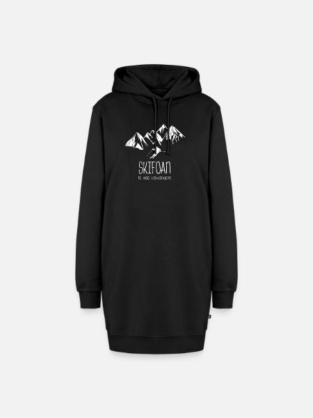 skifahren schifoan is das leiwandste - Hoodie-Kleid - Schwarz